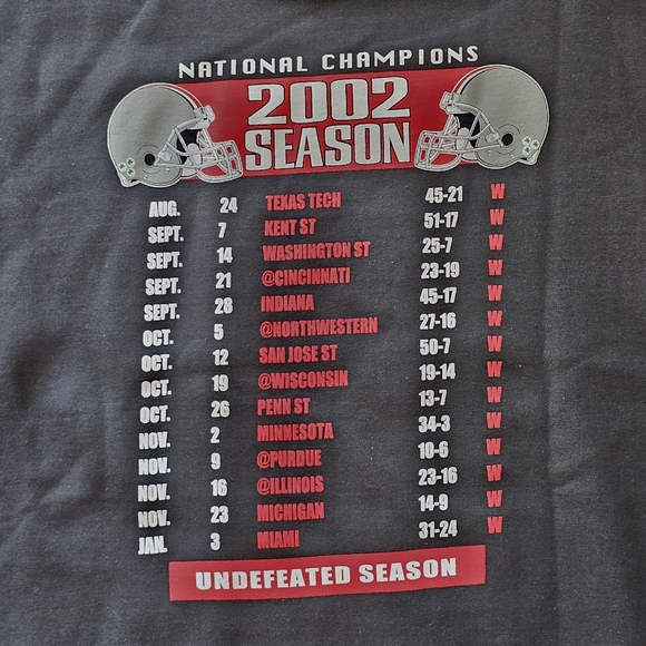 VTG 2002 OSU Ohio State Buckeyes National Champions Adult Large Sweatshirt NWT - Picture 9 of 10